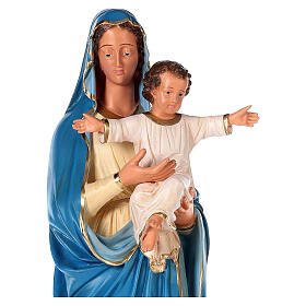Statua Madonna con Bambino gesso 80 cm colore a mano Arte Barsanti