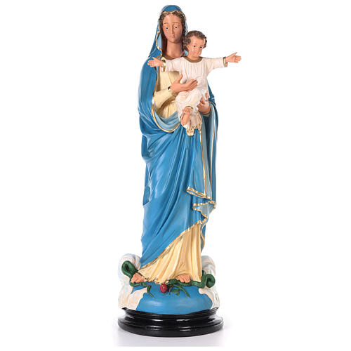 Statua Madonna con Bambino gesso 80 cm colore a mano Arte Barsanti 8