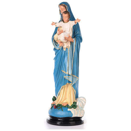 Statua Madonna con Bambino gesso 80 cm colore a mano Arte Barsanti 9