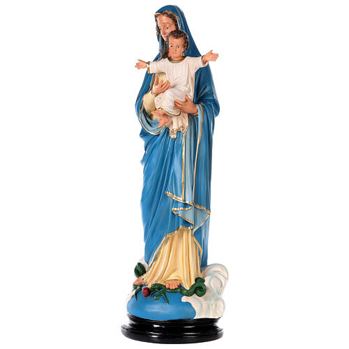 Statua Madonna con Bambino gesso 80 cm colore a mano Arte Barsanti 3