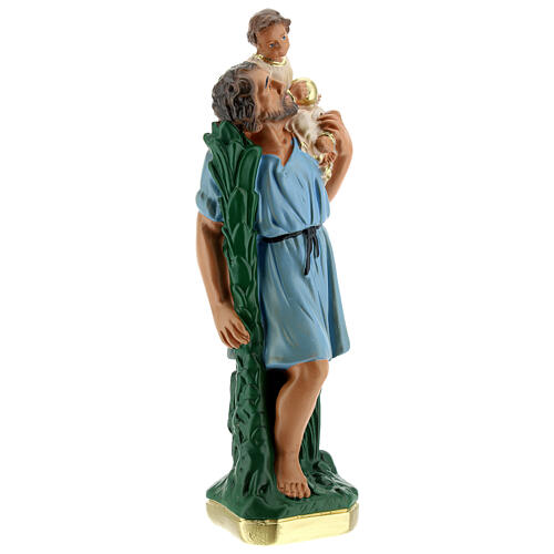 St. Cristopher hand painted plaster statue Arte Barsanti 20 cm 3