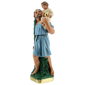 San Cristóbal estatua yeso 20 cm pintada a mano Arte Barsanti