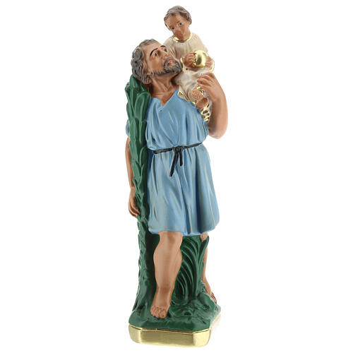 San Cristóbal estatua yeso 20 cm pintada a mano Arte Barsanti 1