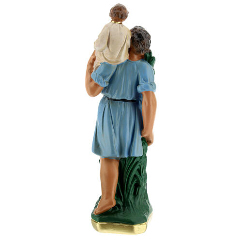 Saint Christophe statue plâtre 20 cm peint main Arte Barsanti 4