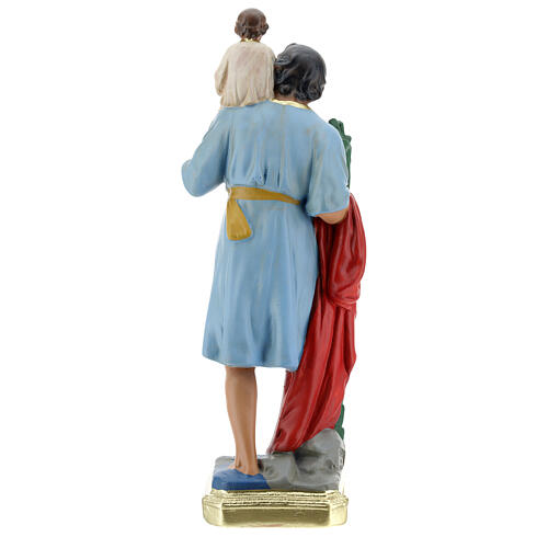 Statue aus Gips Heiliger Christophorus handbemalt von Arte Barsanti, 30 cm 5