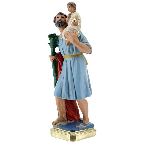 Estatua San Cristóforo yeso 30 cm pintada a mano Arte Barsanti 3