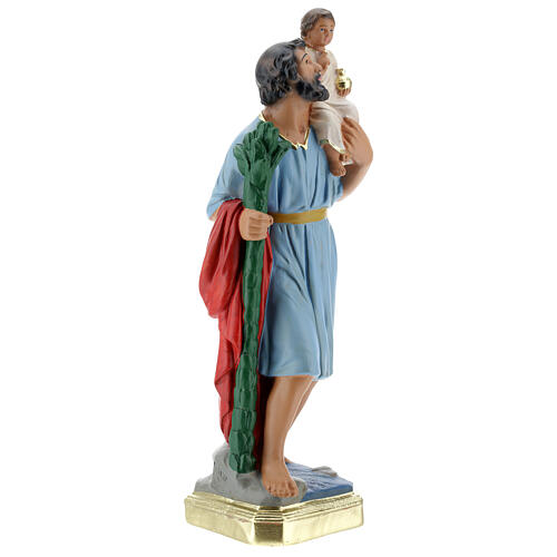 Estatua San Cristóforo yeso 30 cm pintada a mano Arte Barsanti 4