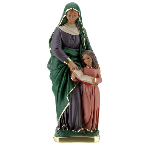 Statue aus Gips Heilige Anna handbemalt von Arte Barsanti, 30 cm 1