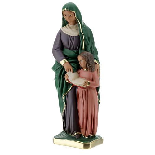 Santa Ana com a Virgem Maria imagem de gesso pintada à mão Arte Barsanti 30 cm 3