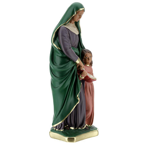Santa Ana com a Virgem Maria imagem de gesso pintada à mão Arte Barsanti 30 cm 5