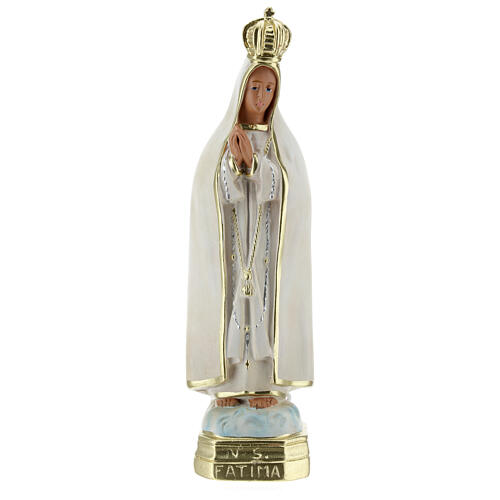 Statue aus Gips Madonna Fatima handbemalt von Arte Barsanti, 20 cm 1