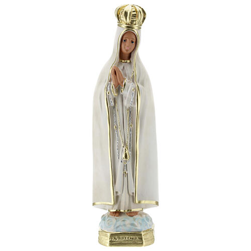 Statue Notre-Dame de Fatima plâtre 30 cm peinte à la main Barsanti 1