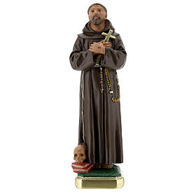 St Fancis of Assisi statue, 30 cm hand painted plaster Barsanti