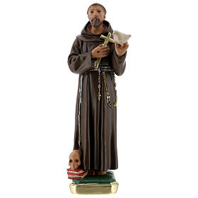 St. Francis of Assisi with dove plaster statue 20 cm hand painted Arte Barsanti