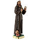 St. Francis of Assisi with dove plaster statue 20 cm hand painted Arte Barsanti s3