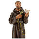 Statue des Heiligen Franziskus von Assisi mit Taube, 30 cm, Gips, Arte Barsanti s2