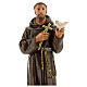 St. Francis of Assisi with dove hand painted plaster statue Arte Barsanti 30 cm s2