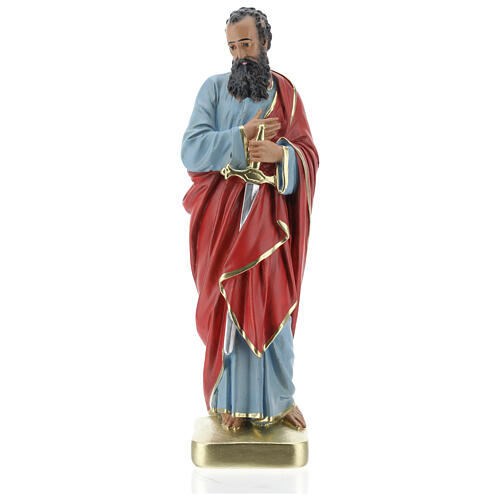 Statue aus Gips Heiliger Paulus handbemalt von Arte Barsanti, 30 cm 1