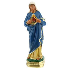 Unbeflecktes Herz Mariens – 15 cm Gips-Statue, handbemalt, Arte Barsanti