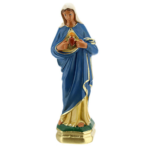 Sacred Heart of Mary hand painted plaster statue Arte Barsanti 15 cm 1
