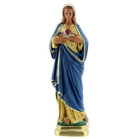 Statue Maria Unbeflecktes Herz, 20 cm, handbemaltes Gips, Arte Barsanti