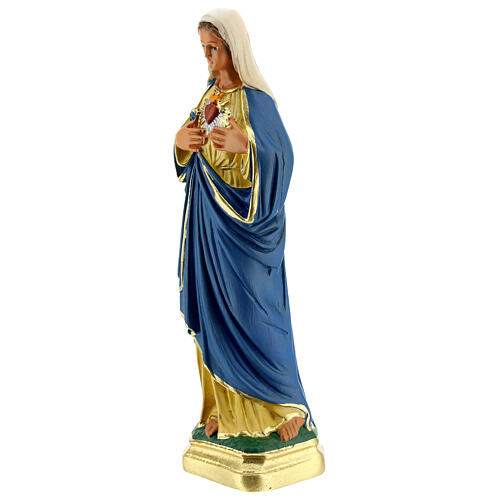 Sacred Heart of Mary hand painted plaster statue Arte Barsanti 20 cm 2