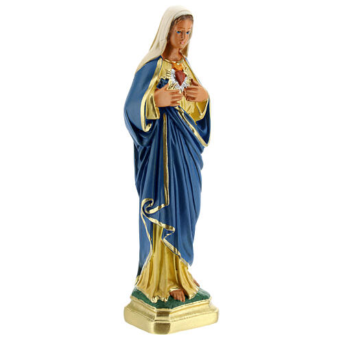 Sacred Heart of Mary hand painted plaster statue Arte Barsanti 20 cm 3