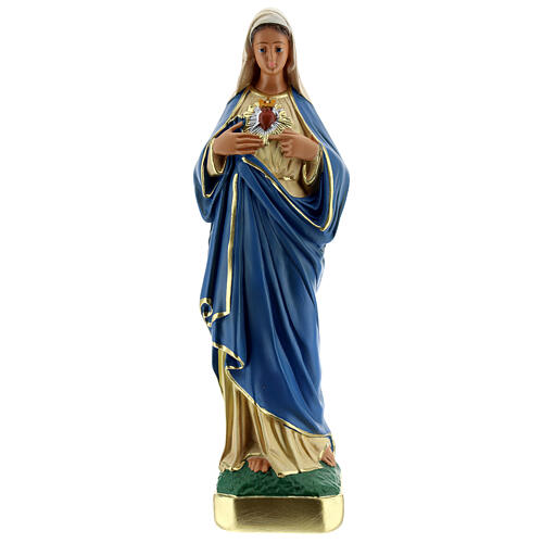 Sacred Heart of Mary hand painted plaster statue Arte Barsanti 30 cm 1