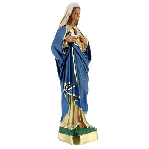 Estatua Sagrado Corazón María 30 cm yeso coloreado a mano Arte Barsanti 4