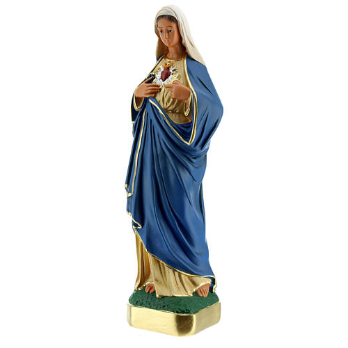 Imagem gesso pintado Sagrado Coração de Maria 30 cm Arte Barsanti 3