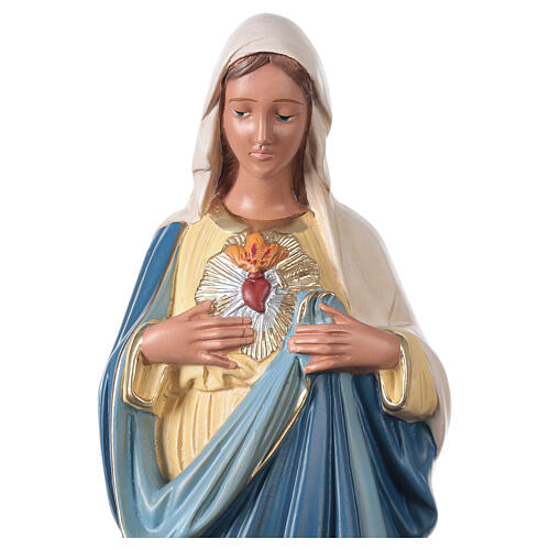 Imagem gesso pintada à mão Sagrado Coração de Maria 50 cm Arte Barsanti 2