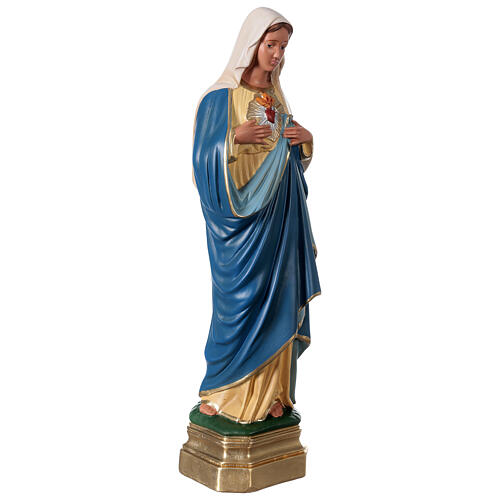 Imagem gesso pintada à mão Sagrado Coração de Maria 50 cm Arte Barsanti 4