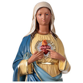 Sacred Heart of Mary hand painted plaster statue Arte Barsanti 60 cm