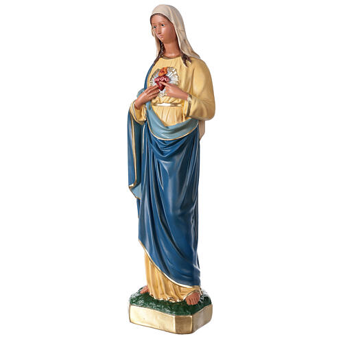 Sagrado Corazón de María estatua yeso 60 cm coloreada mano Arte Barsanti 3