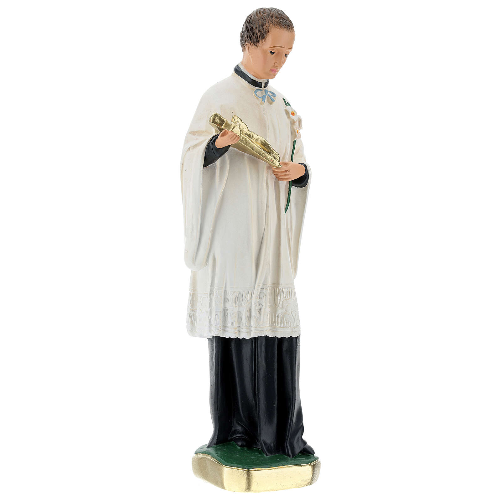 Saint Louis Gonzague 30 cm statue plâtre peinte main Arte vente en ligne sur HOLYART