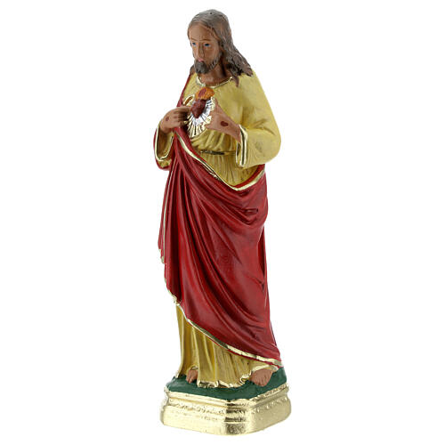 Sacred Heart of Jesus hands to chest plaster statue 15 cm Arte Barsanti 2