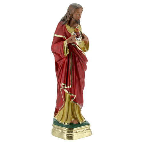 Sacred Heart of Jesus hands to chest plaster statue 15 cm Arte Barsanti 3