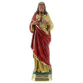 Sacro Cuore Gesù mani al petto statua gesso 15 cm Barsanti