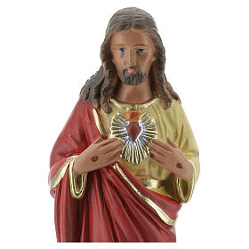 Sacred Heart of Jesus hands to chest plaster statue 20 cm Arte Barsanti