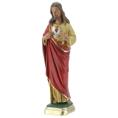 Statua Sacro Cuore Gesù 20 cm gesso dipinto a mano Barsanti 3