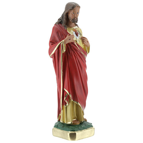 Sagrado Corazón Jesús 25 cm estatua yeso pintada a mano Barsanti 4