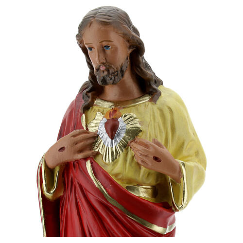 Sacred Heart of Jesus plaster statue, 25 cm hand painted Barsanti 2