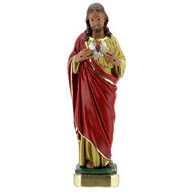 Sacred Heart of Jesus hands to chest plaster statue 30 cm Arte Barsanti
