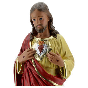 Estatua Sagrado Corazón Jesús 30 cm yeso pintada a mano Barsanti