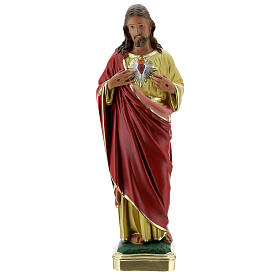 Sacred Heart of Jesus hands to chest plaster statue 40 cm Arte Barsanti