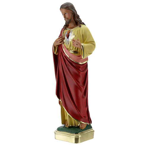 Sacred Heart of Jesus hands to chest plaster statue 40 cm Arte Barsanti 3