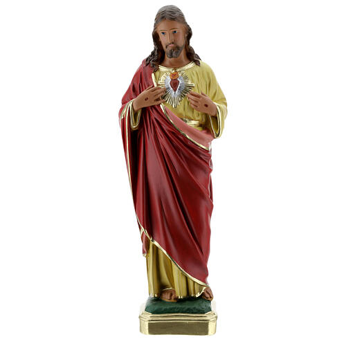 Sagrado Corazón Jesús estatua yeso 40 cm pintado a mano Barsanti 1