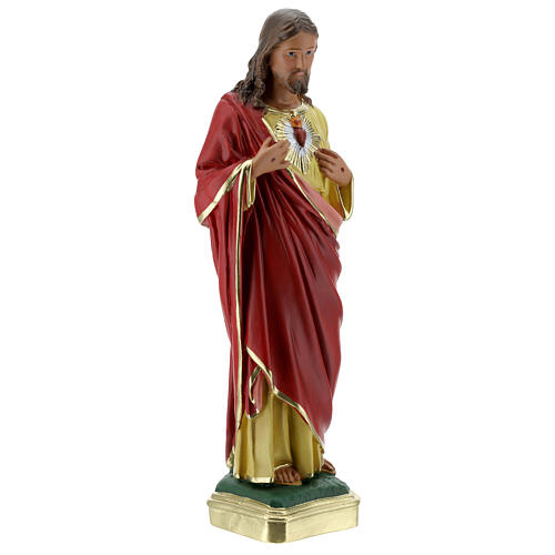 Sagrado Corazón Jesús estatua yeso 40 cm pintado a mano Barsanti 5