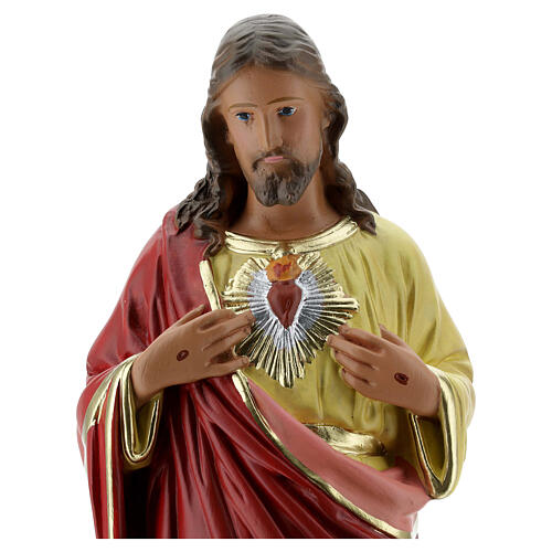 Sagrado Corazón Jesús estatua yeso 40 cm pintado a mano Barsanti 6
