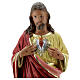 Sacré-Coeur de Jésus statue plâtre 40 cm peinte à la main Barsanti s6
